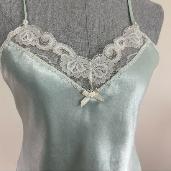 Vintage Juliana Mint Lace Trim Cami Tank‎ Top - Picture 2 of 8